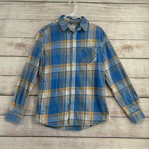 Bayflow Heavy Duty Flannel Button Down Shirt Men's Size L‎ Blue Plaid